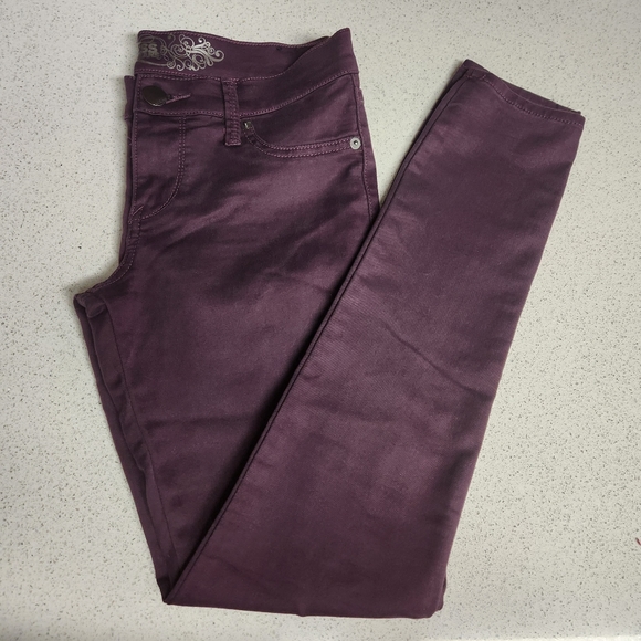 Express Stella Size 6 Dark Purple Jean Leggings - Picture 1 of 9